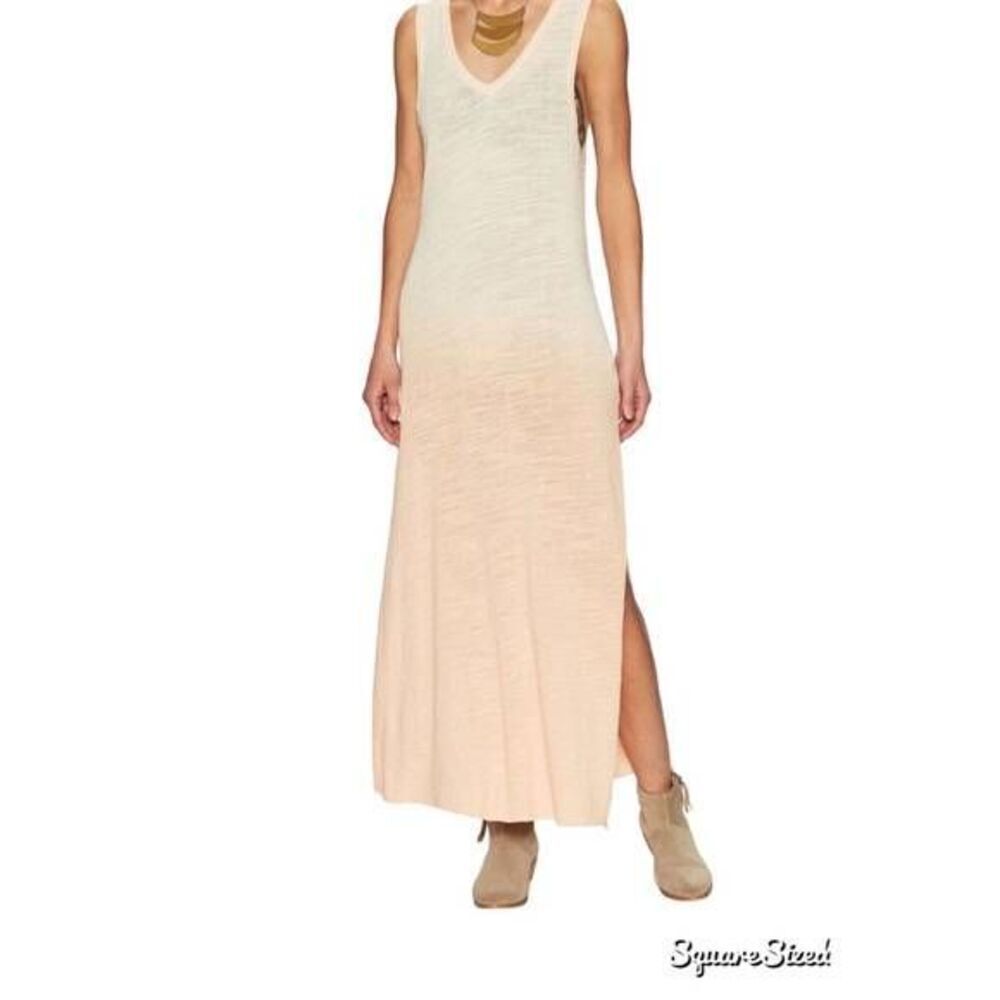 We The Free People FP Galaxy Orange Ombre Maxi Slit Dress